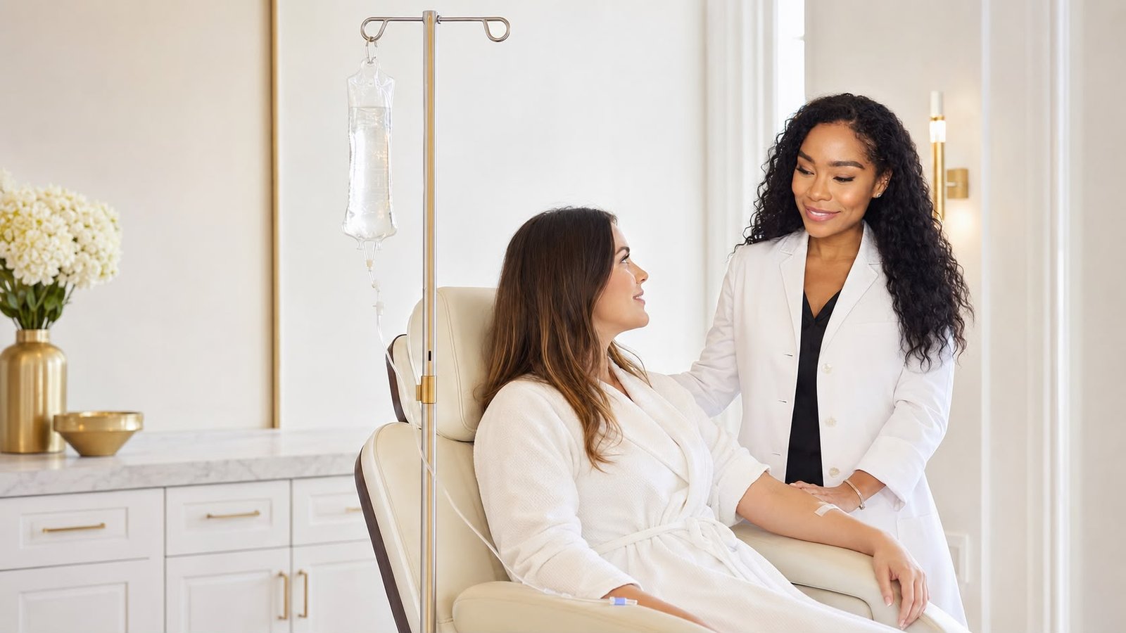NAD+ IV therapy infusion at Vignieri Aesthetics Bronx with Nurse Practitioner Jacqueline Burke FNP-BC